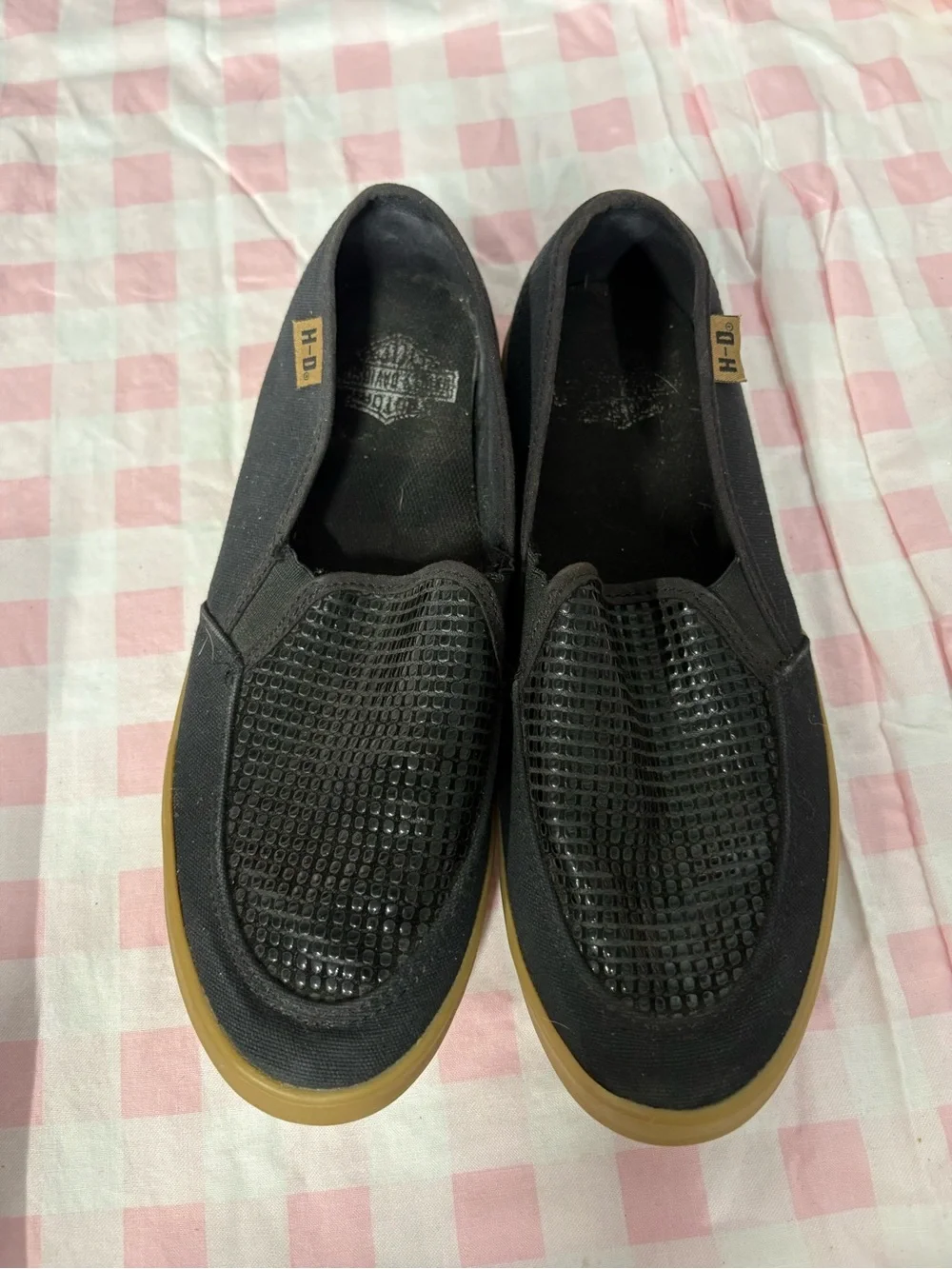 Harley-Davidson Black Slip-On Loafers with Gum-Style Sole